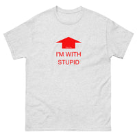 I'm with stupid (Red Print) T-Shirt