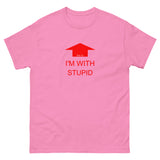 I'm with stupid (Red Print) T-Shirt