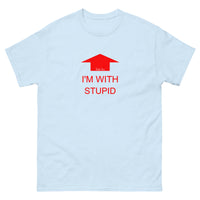 I'm with stupid (Red Print) T-Shirt