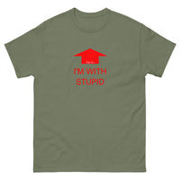 I'm with stupid (Red Print) T-Shirt