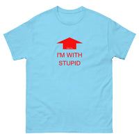 I'm with stupid (Red Print) T-Shirt