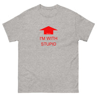 I'm with stupid (Red Print) T-Shirt