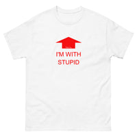 I'm with stupid (Red Print) T-Shirt